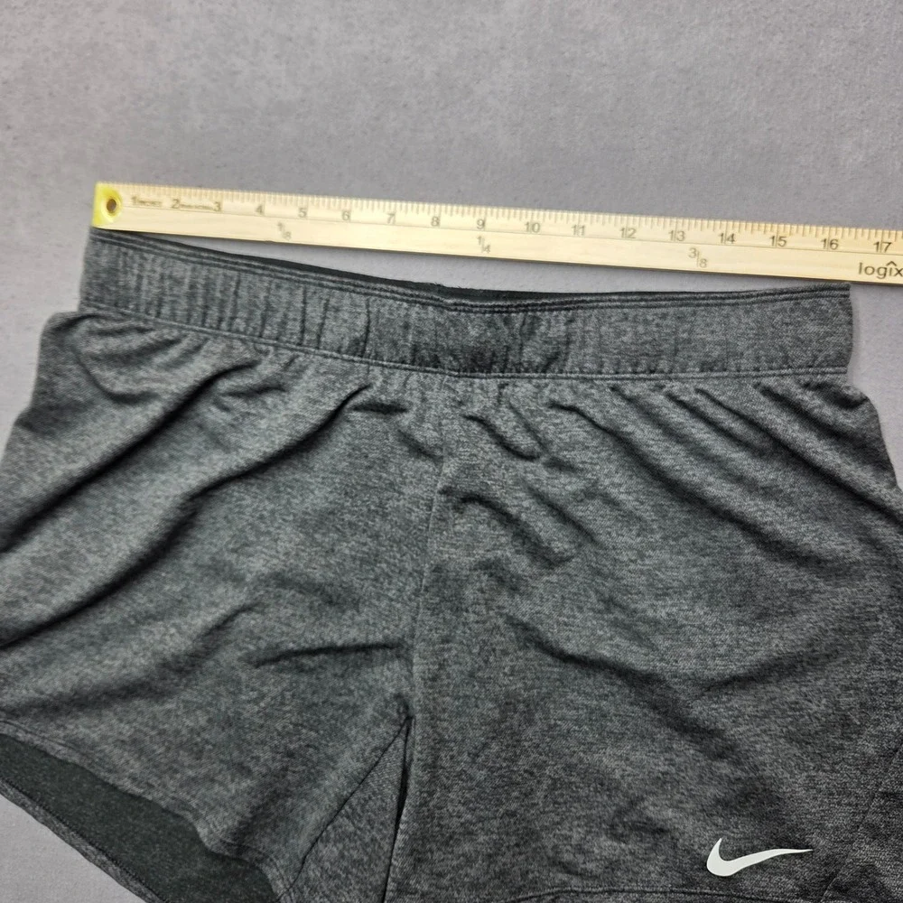 Nike Dri-FIT Womens Training Shorts Charcoal Heather Grey Size Large